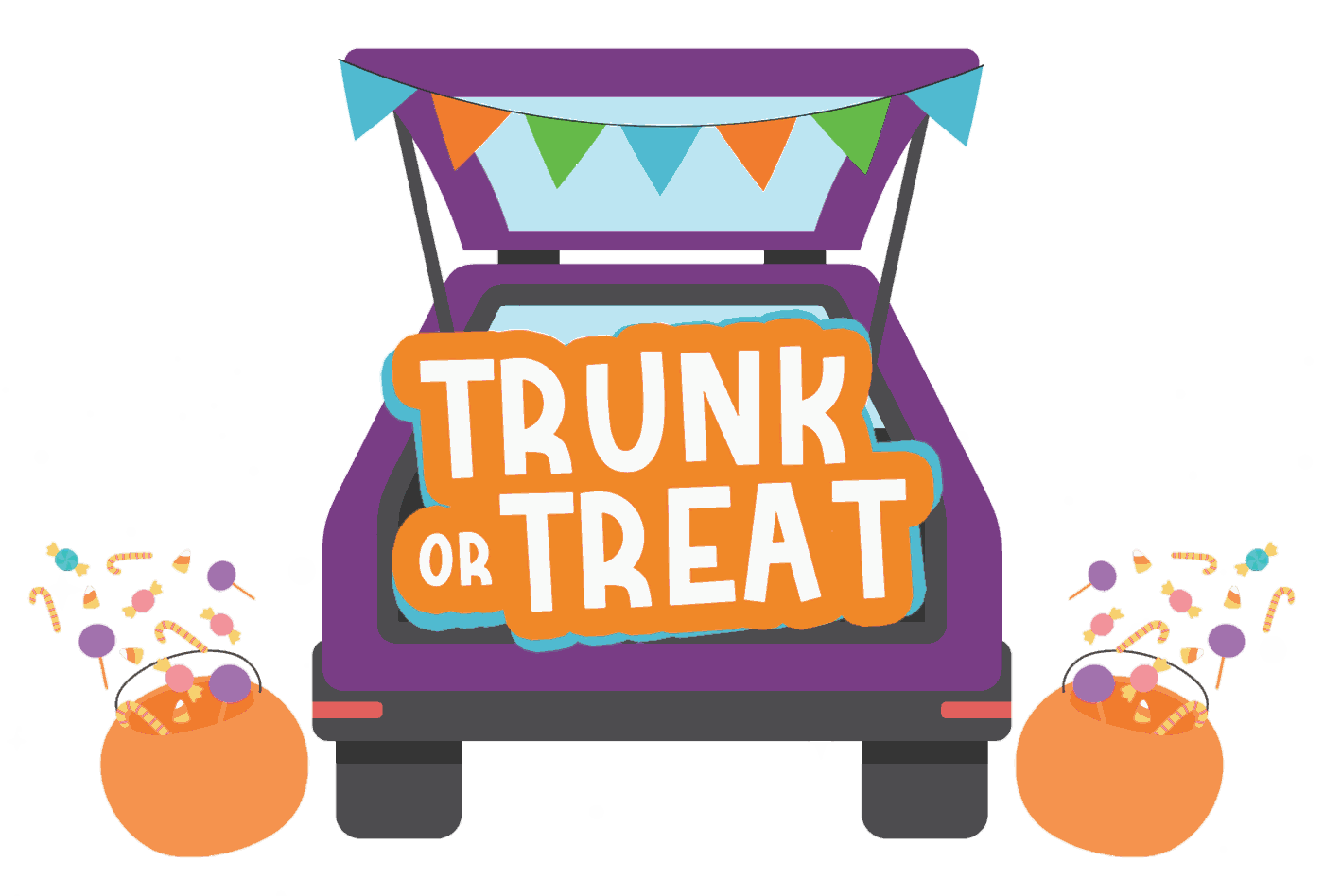 Trunk or Treat — a decorated car boot full of candy